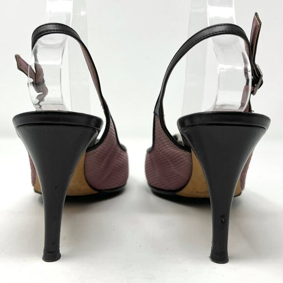 Yves Saint Laurent Rive Gauche Mesh Slingback Pumps with Zipper Detail 39.5 - Picture 5 of 9